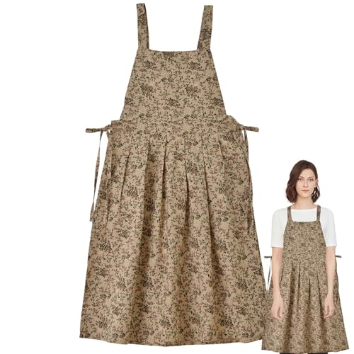 Tablier de cuisine pour femme réglable en coton imperméable