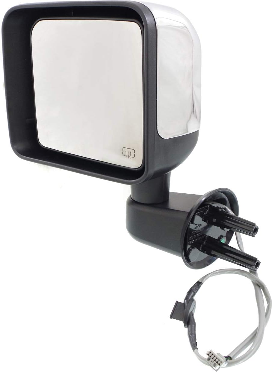 Compatible with 2014-14 Wrangler Rear View Door Mirror Assembly Power Heated Chrome Driver Side