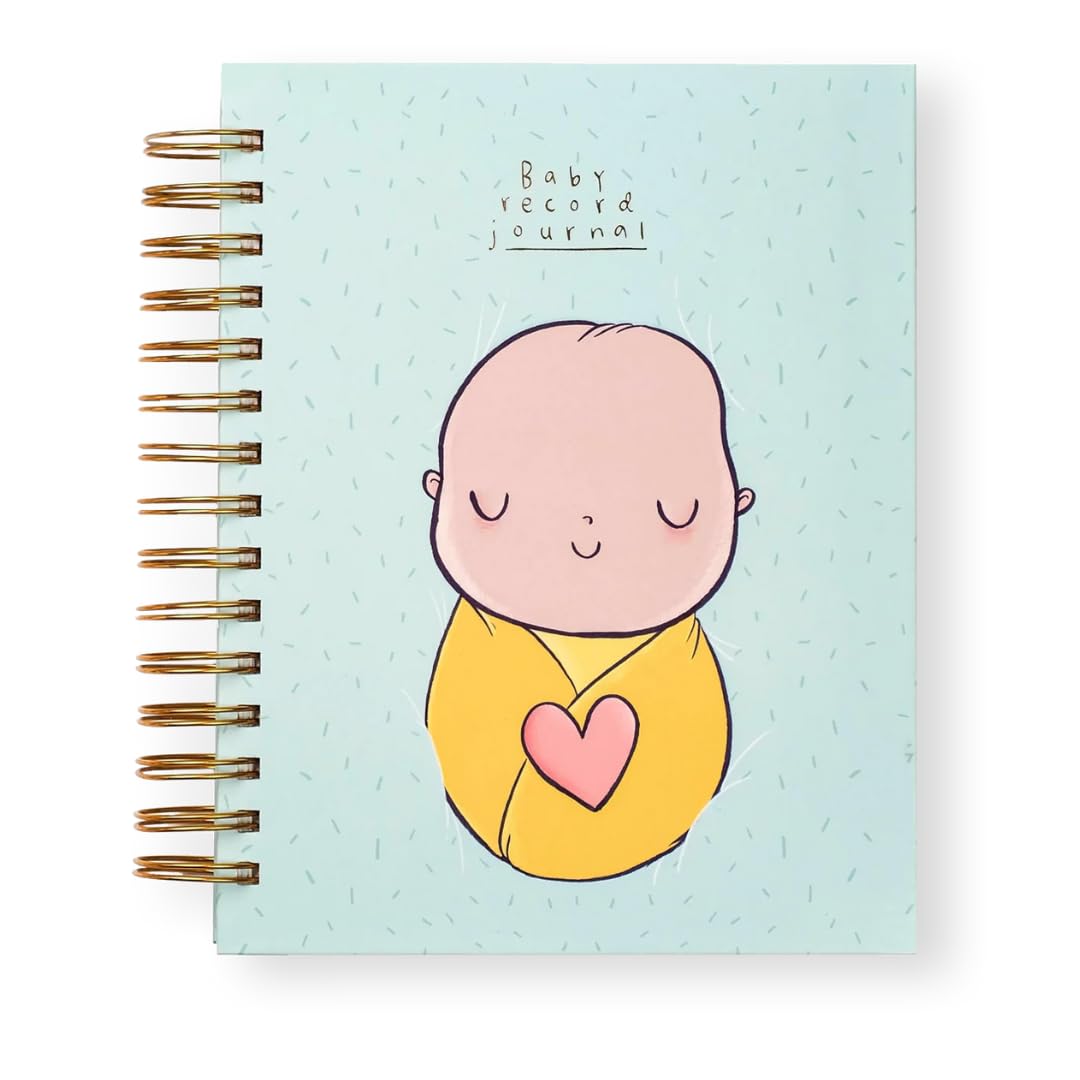 Alicia Souza Baby Record Journal with Milestone Cards | First Year Baby Memory Book with Stickers, Storage Box & Bookmark | Gold Foil Spiral Bound Keepsake Journal for Newborns & Parents