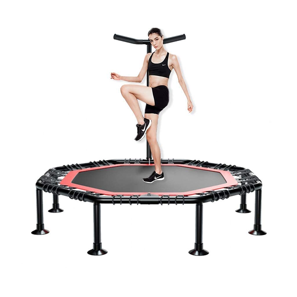 Fitness Trampoline with Folding, Trampolines 48 Inch Indoor Fitness  Rebounder Exercise Equipment Home Gym Trampolines for Adults Kids Children  Max