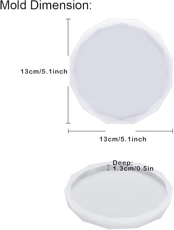 ResinWorld 4 Pack Coaster Molds - Diamond Edge Crystal & Round Geode Silicone Molds for Epoxy Resin Casting