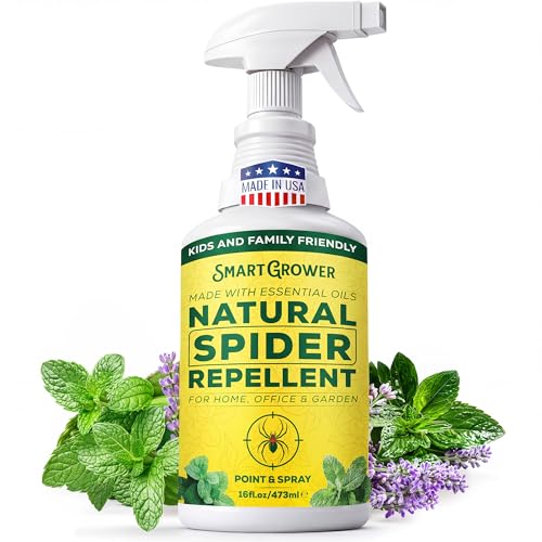 Natural Spider Repellent Spray Indoor Spider Spray with Peppermint & Lavender Family & Pet Friendly Fresh Scent Spider Remover for Bedrooms Bathrooms Closets & Corners 16oz Ready to Use