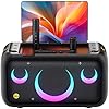 Ikarao Karaoke Machine for Adults with Lyrics Display, Built-in 13.3" Screen, Truly All in One Karaoke Machine with 2 Wireless Microphone (Hidden & Self Charging), 460W Bluetooth Speaker for Party, TV