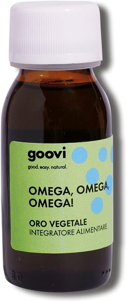 Goovi Omega 3 Omega 6 e Omega 9 Integratore Alimentare Oro Vegetale, 60ml