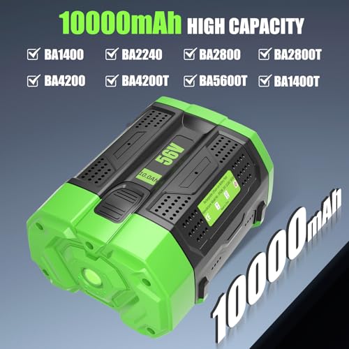 Image of 1Pack BA5600T 10000mAh 56V Replacement Battery for EGO 56V Battery 10.0Ah Compatible with EGO Battery 56Volt Cordless Tools (Black)