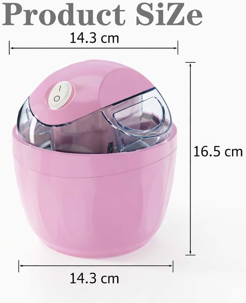 Mini Heladera Doméstica Pequeña, Máquina Eléctrica De Gelato Y Sorbete De 500 Ml (17 Oz), Prepara De 3 A 4 Porciones, Solo 15 Minutos, Control De Un Solo Toque, Mini Heladera Casera Con Cyan