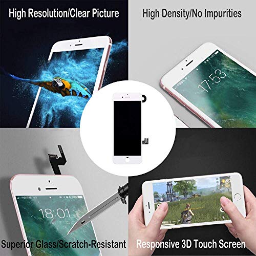 Keytas For Iphone 7 Plus Screen Replacement Kit White 5.5" Lcd Display Iphone 7 Plus 5.5 Inch 3D Touch Screen Digitizer Frame Assembly With Free Repair Tools Kit+ Screen Protector (White). #TOP6