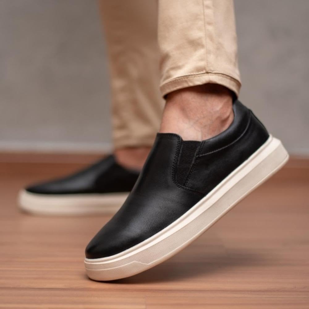 Tênis Slip On Masculino Casual Couro Plataforma em promoção! Veja a oferta e mais achadinhos de Tênis 6 Hoje é o melhor dia para comprar Tênis Slip On Masculino Casual Couro Plataforma com aquele preço maroto! Promoção! Aproveite a oferta! 6