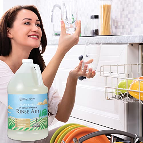 ginger lily farms botanicals plant-based 4-in-1 dishwasher rinse aid 100 vegan amp cruelty-free fragrance-free 1 gallon 128 fl oz refill 12800 fl oz pack of 1