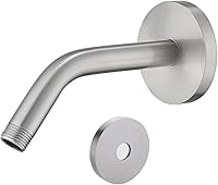 Vista 15 de Brazo de ducha de barrido de 16 pulgadas de largo montado en la pared Extensión de cabezal de ducha dorada con brida única, conexión estándar de 1/2