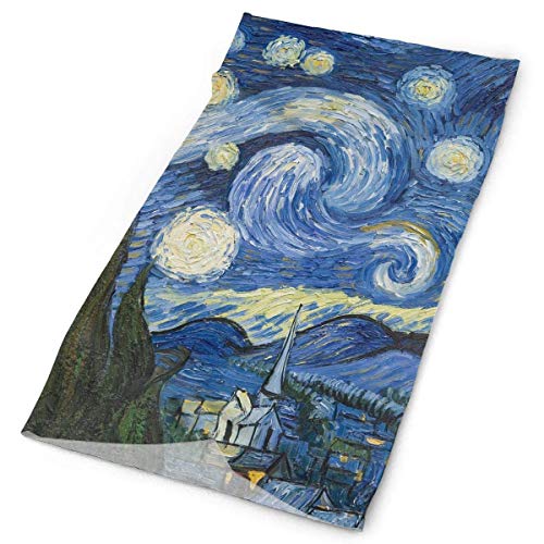 MOTALIN Diadema Vincent Van Gogh Arte Pintura Al Óleo Noche Estrellada Bufanda Al Aire Libre Cuello Más Cálido Cuello Polaina Envoltura De La Cabeza Banda para El Sudor Ropa Deportiva