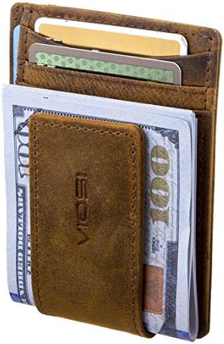 Viosi Genuine Kingston Leather Magnetic Front Pocket Money Clip