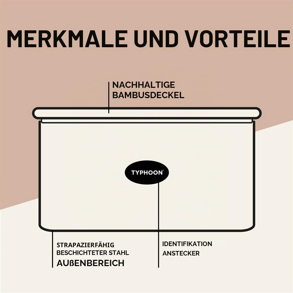 Typhoon LIVING Brotkasten mit Bambusdeckel, grün 7,5 Liter