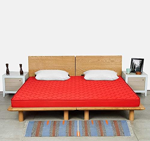 Sleepwell Starlite Mega Extra Firm Bonded Foam Mattress(72x66x4), red, Queen (Mega_Red_4)