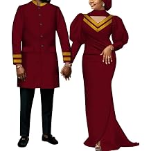 African Traditional Wedding Clothes for Couple Ankara Fashion Dashiki Women Maxi Long Dresses and Men African Blazer Coat