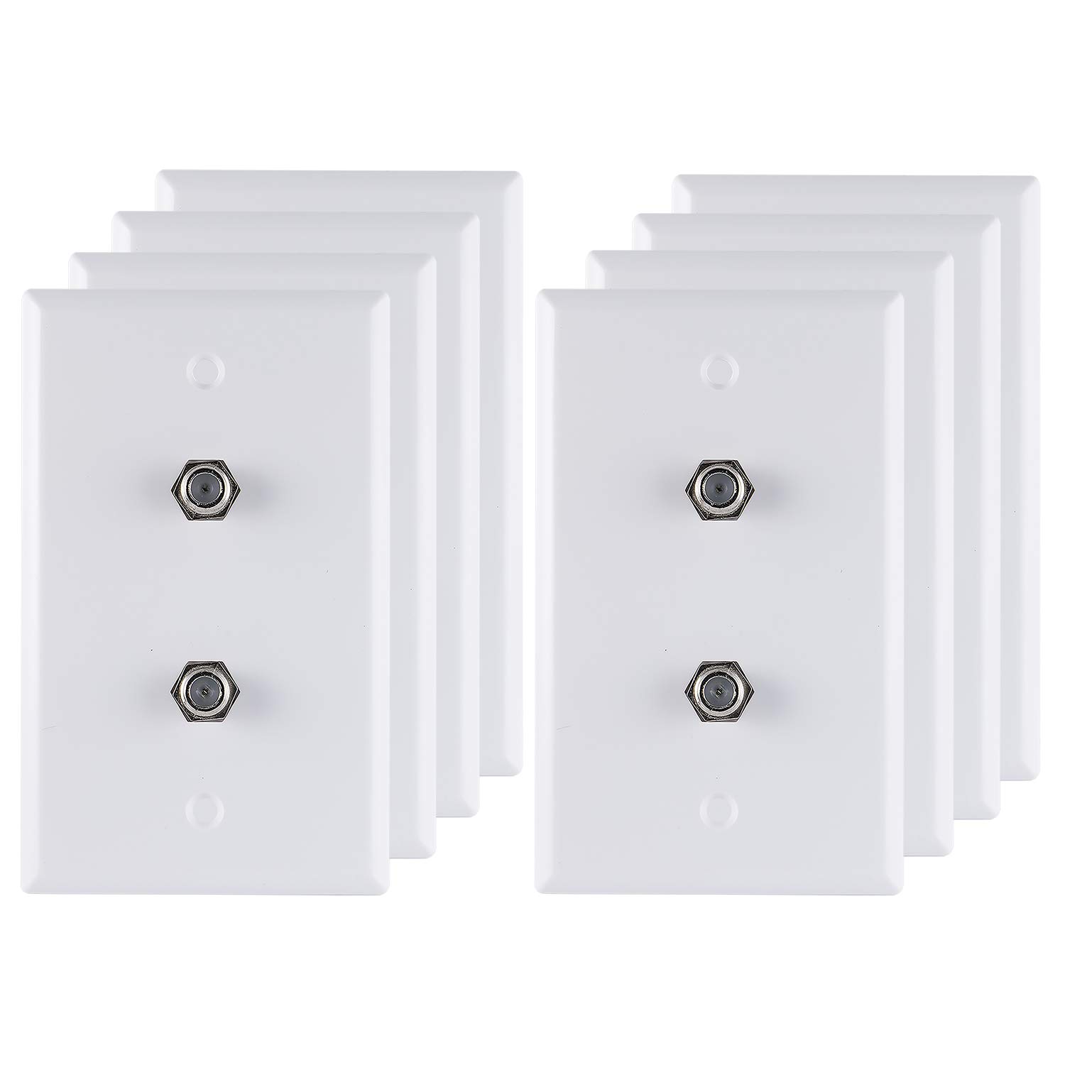 Plaque murale câble coaxial GE 57380 blanche avec 2 connecteurs F pour une installation propre