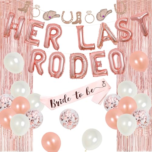 Ballons de rodéo rose gold et fournitures de fête cowgirl EVJF