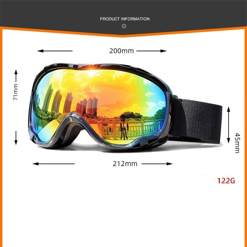 Lunettes de ski coupe-vent pour homme et femme, double pont, anti-buée, anti-reflets, protection UV