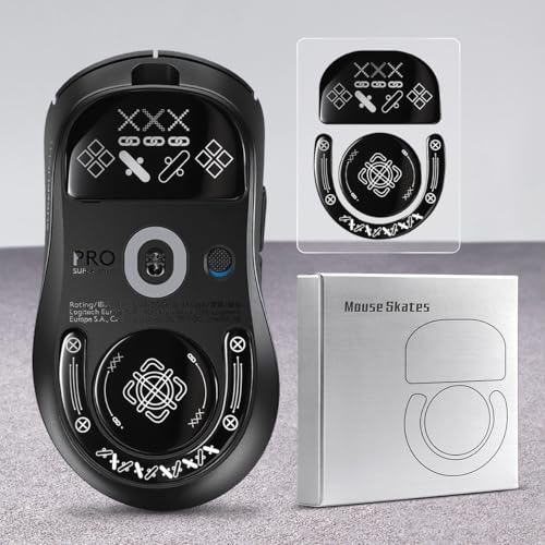 Image of immoenuc Glass Mouse Skates for 2024 Logitech G PRO X Superlight 2 DEX Lightspeed Wireless Gaming Mouse Feet Pads Smooth Durable Game Mouse Accessories (Printing Pattern)