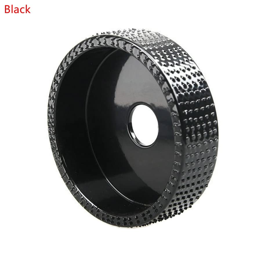 Round Wood Angle Grinding Wheel Sanding Carving Rotary Tool Abrasive Disc For Angle Grinder 16MM Bore (Black)