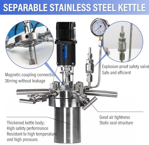 50ml High-Pressure Stirring Reactor Autoclave - Desktop Lab Equipment for Chemical Reactions & Material Testing, 110V/60Hz, Precision Mixing & Safety Features