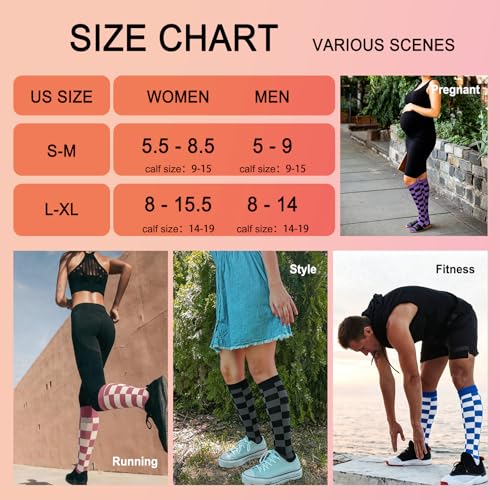 Image of 4 Pairs Compression Socks for Women Circulation-Best Support for Nurses,Running,Athletic,Travel