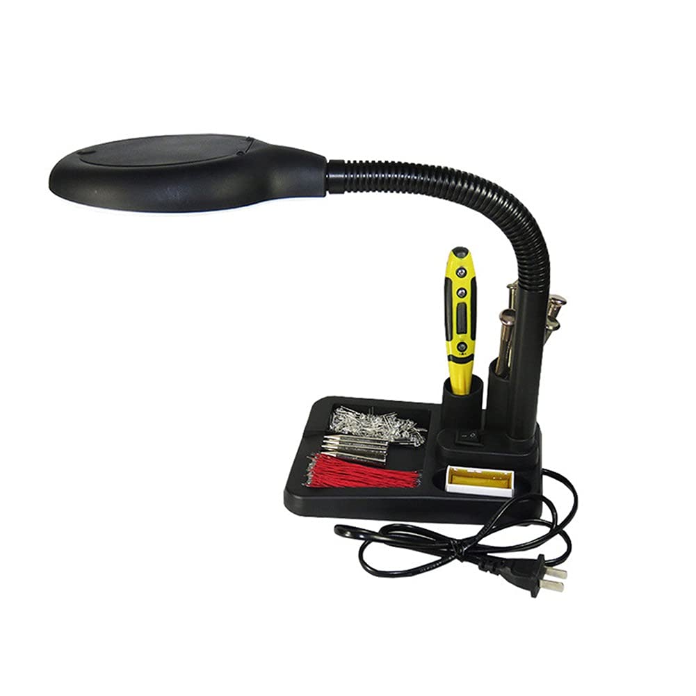 Profesjonalna Lampa Biurkowa Z Lupą 5X/10X Lupa Led Lekka Lampa Stołowa Do Czytania Ac110-6W Podświetlana Lampa Lupa