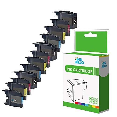InkJello Compatible Tinta Cartucho Reemplazo para Brother MFC-J5910DW MFC-J6510DW MFC-J6710D MFC-J6710DW MFC-J6910DW LC-1280 (BKCMY 12-Pack)