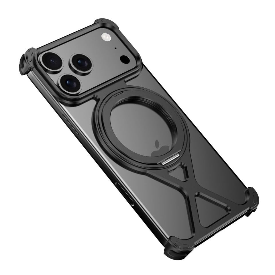 Coque iPhone 14 Pro Max magnétique noire métal pour le quotidien