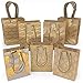 ARTEZA Gift Bags 9.5"x7"x3.4", Set of 15 with an Assortment of 5 Unique Metallic Foil Designs on Kraft Paper (3 of Each Design), for Christmas Gifts, Birthday Parties, Wedding Presents, and More!