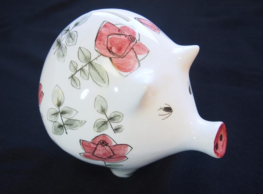 レア★ロールストランドブタ貯金箱手描き陶器マリアンヌウェストマン北欧ヴィンテージ Amazon.co.jp: レア☆ロールストランドブタ貯金箱手描き陶器