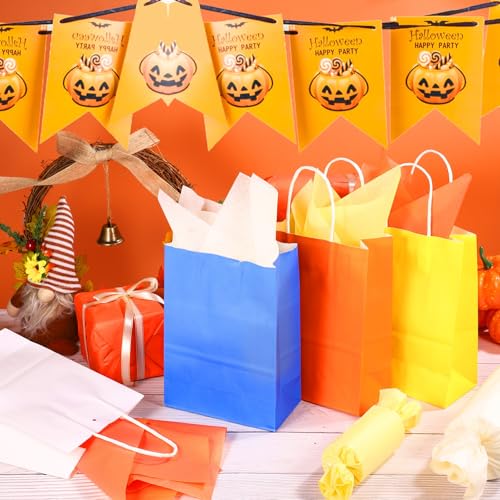 Image of woric 160 Sheets Orange Yellow Tissue Paper for Gift Bags 20 X 14 Inches