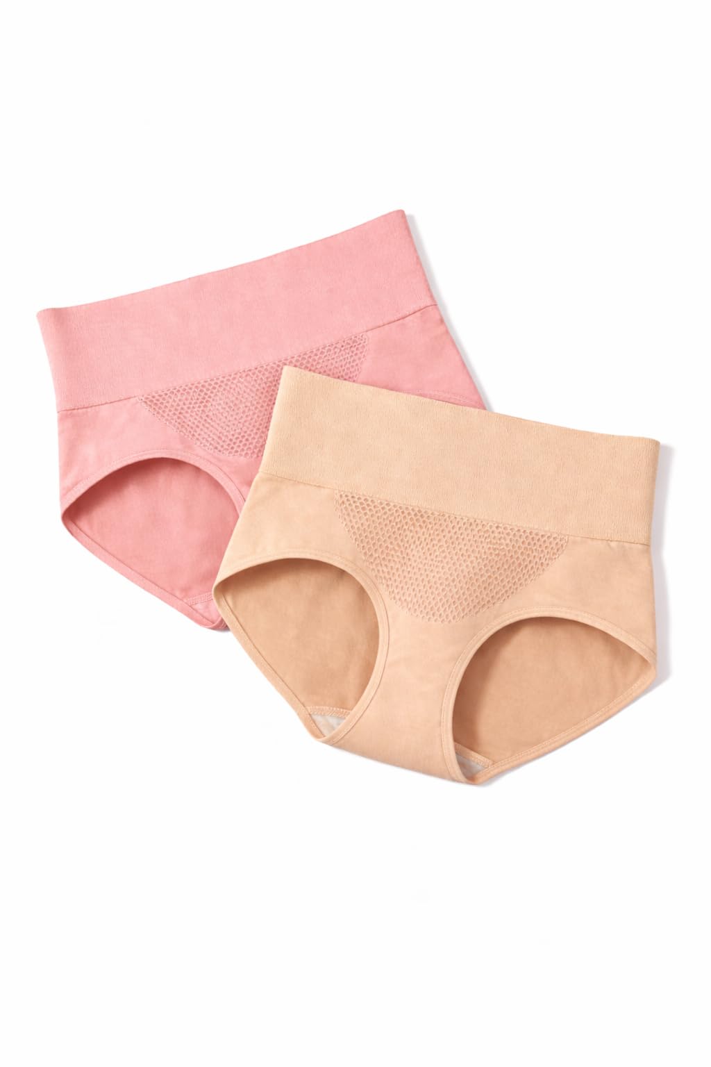 Imported Women High-Waist Tummy Control Shapewear Panty | Seamless Body Shaper Brief | Pink Beige Colour | Pack of 2 | Free Size (M) 28–36 Waist-image-31