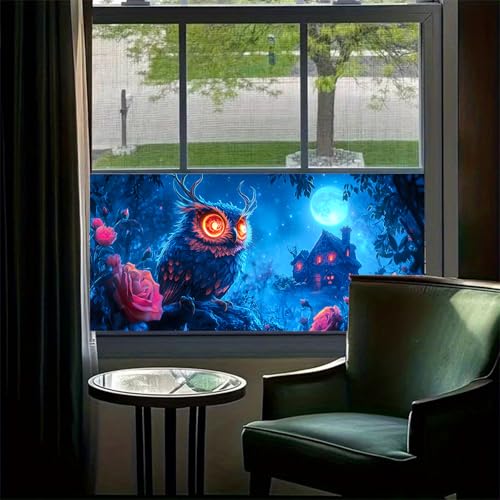 Vinilo decorativo Halloween búho 39.3x17.7 pulgadas miniatura 2