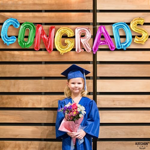 Image of Graduation Decorations 2026 | Multicolor Congrats Balloon - 16 Inch | Colorful Congrats Grad Balloons Foil for Graduation Decorations 2026 | Grad Balloons Banner - KatchOn