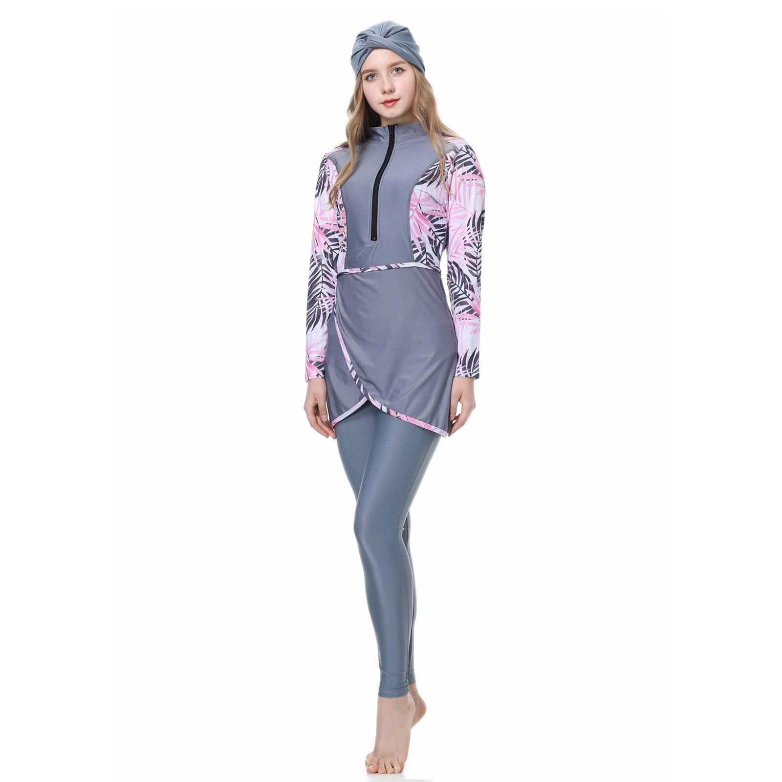 Burkini Damen: Muslimische Badeanzug Uv Rashguard Slim Fit Shape Badeanzüge Schwimmanzug Große Größe Bauchweg Badebekleidung Swimwear Push Up Swimsuits for Women Bademode