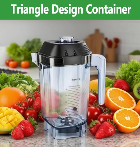 For Vitamix Blender Pitcher 48oz, Commercial Blender Replacement Quiet One VM0145 VM0100A 36019 15978 16016 BarBoss Drink Machine Advance Upgrade VM0100A Jar Container Cup for Vitamix, 5 YR Warranty