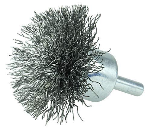 Image of Weiler 11142 2 inch Circular Flared Crimped Wire End Brush, .014 inch Steel Fill, Made in the USA