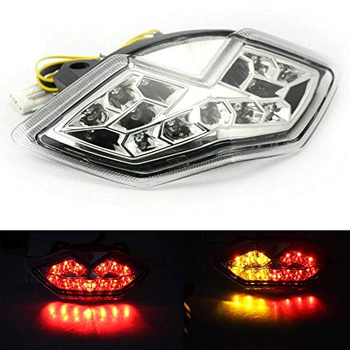Image of MZS Motorcycle Tail Light, LED Integrated Turn Signal Blinker Clear Lens Compatible with Z1000 2010-2013 / Z1000SX 2011-2019 / KLE650 2010-2019