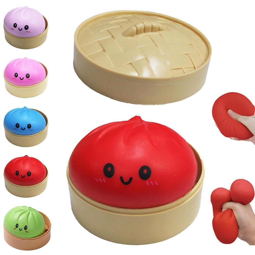 Dumpling Squishy & Cheese Butter Soft Stress Relief Block, Squeeze Stress Portable Decompression Sensory Toy, Anxiety Relief Fidget Toy for Kids Adults Office Home