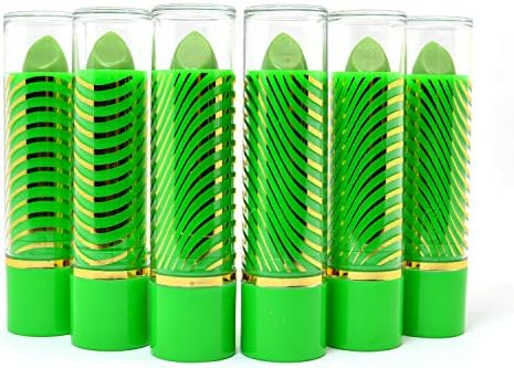 BeutiYo Lot Of 6 Aloe Vera Mood Magic Lipstick Green Color Princessa + Free ZipBag