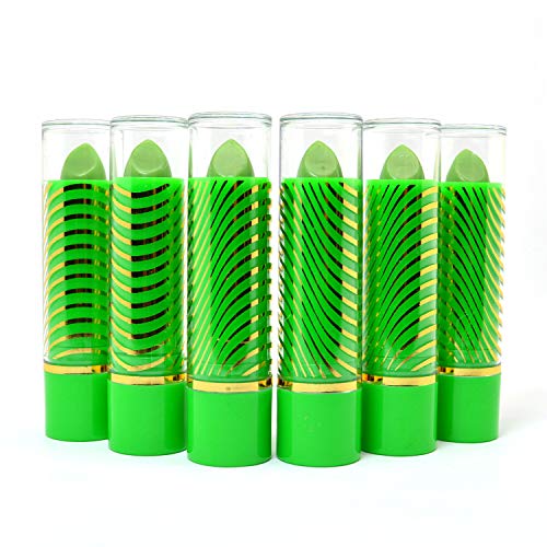Beutiyo Lot Of 6 Aloe Vera Mood Magic Lipstick Green Color Princessa + Free Zipbag #TOP1