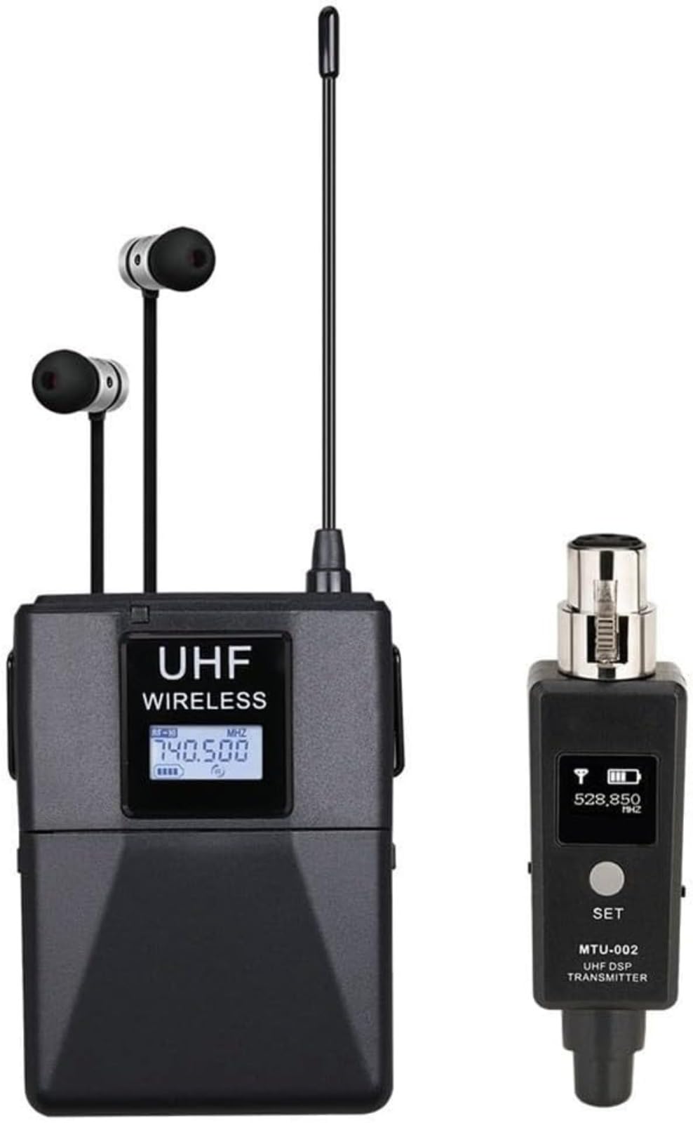 Generico Sistema de monitorización in-ear UHF 20-20 KHzstereo/Mono inalámbrico para pruebas de banda, rendimiento en vivo y guitarra