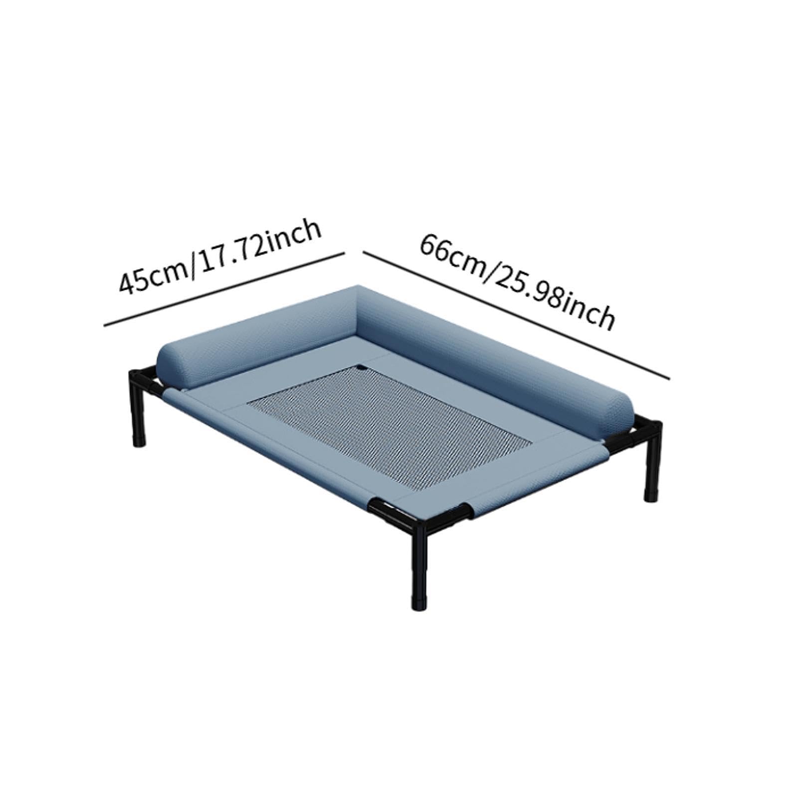 Cama para Gato Elevada Cama de Mascotas Colgante Cama de Perro Lavable Cama de Malla Metálica Transpirable Material para Mascotas Apta en Lug, Blue Gray M