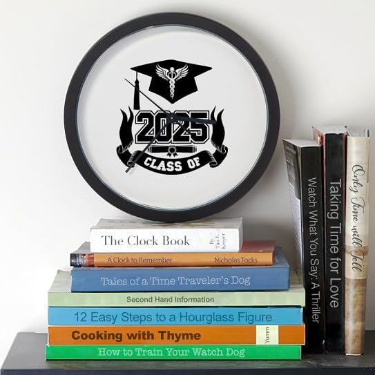 CafePress Caduceus Medical School Graduate Class of 2025 10" Wall Clock for Livingroom, Kitchen, or Office