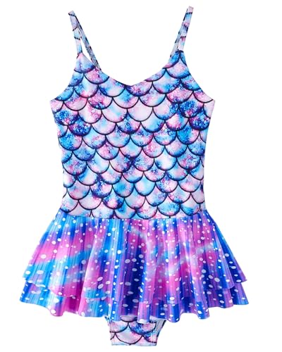 Happy Cherry Girls Mermaid Swimsuit One Piece Bathing Suits Cute Colorful Swimwear