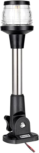 Hecho 3-NM Luz LED plegable para popa de lancha, luz de anclaje 360 para pontón y lancha de pesca, 22.86 cm, 12-24V