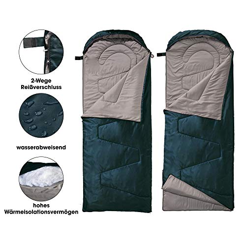 XXL Schlafsack aqua-textil für Outdoor-Aktivitäten mit Kapuze 220 x 85 cm