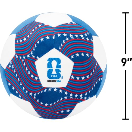 Image of Jazwares FIFA World Cup 2026 USA 9-Inch Plush Soccer Ball - Soft, Collectible World Cup Plush Toy - National Team Stars and Stripes Design - Ages 3+