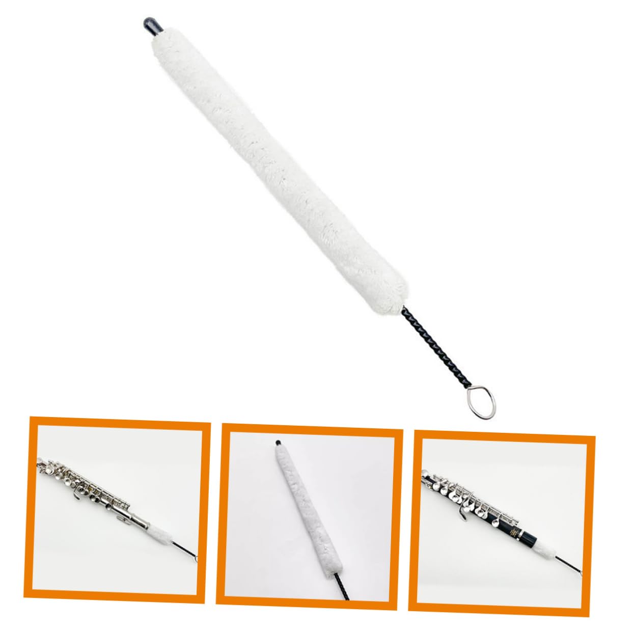 Cepillo de Limpieza para Flauta de Algodón Suave, Hisopo Reutilizable para Interior de Flautín, Kit de Limpieza para Mantenimiento y Cuidado del Instrumento Musical